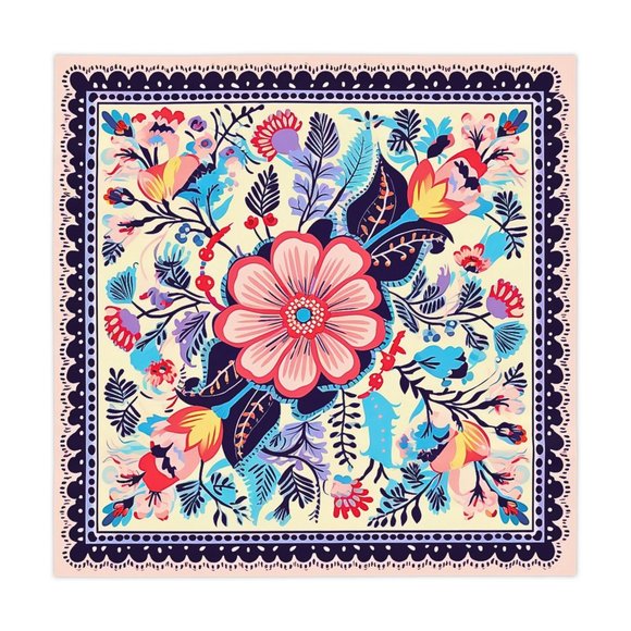 Boho Tablecloth | Vintage Tablecloth | Floral table cloth | Rectangle Square - Picture 2 of 5